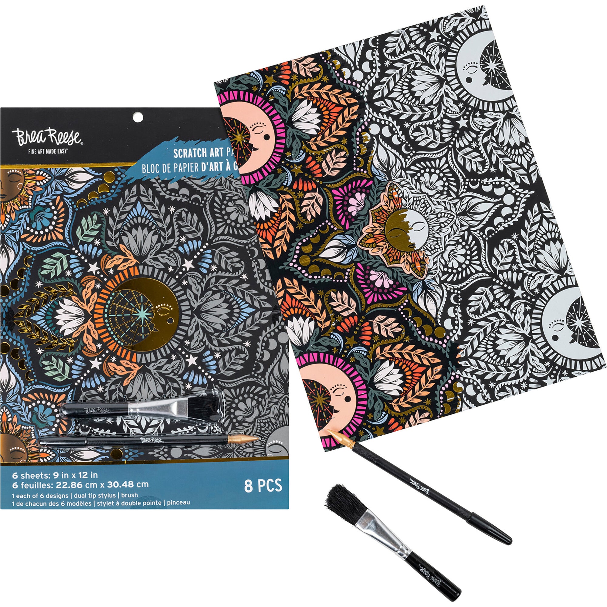 Scratch Art: Paper Pad - Moon & Sun
