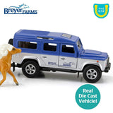 Breyer Horses - Breyer Farms 1:32 Scale Land Rover and Tag-a-Long Trailer Playset w/ 2 Stablemates Horses