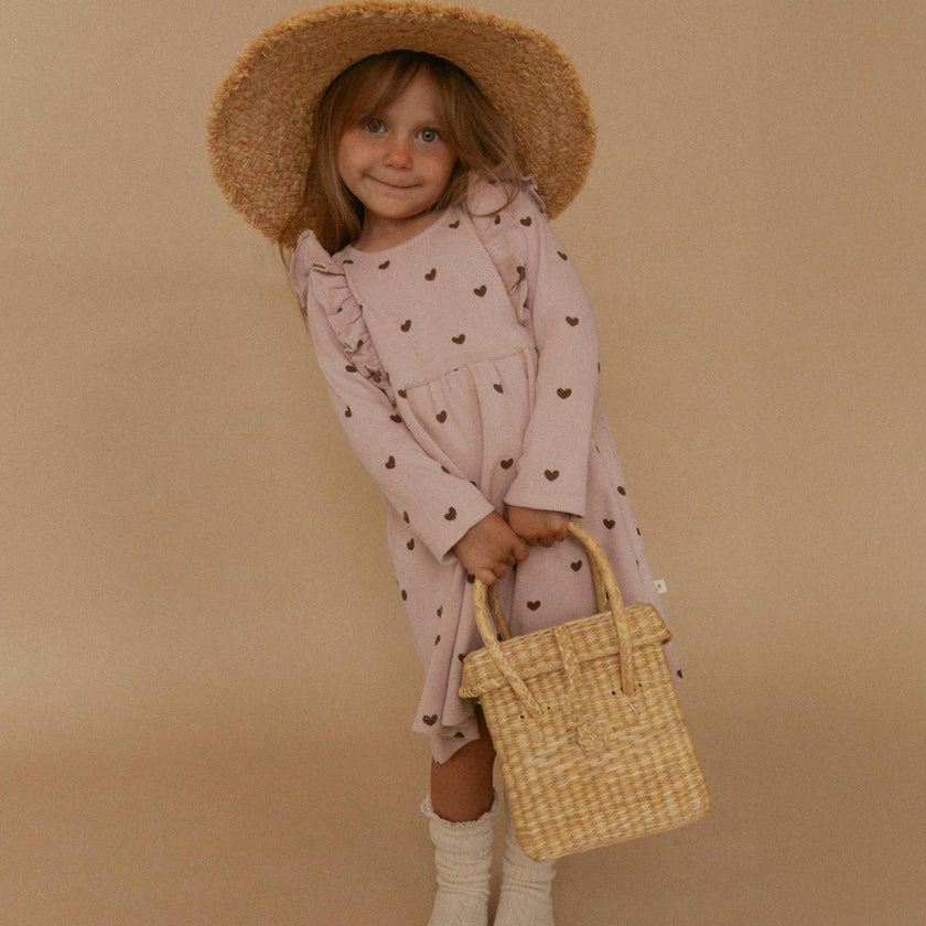 Organic Long Sleeve Ruffle Dress