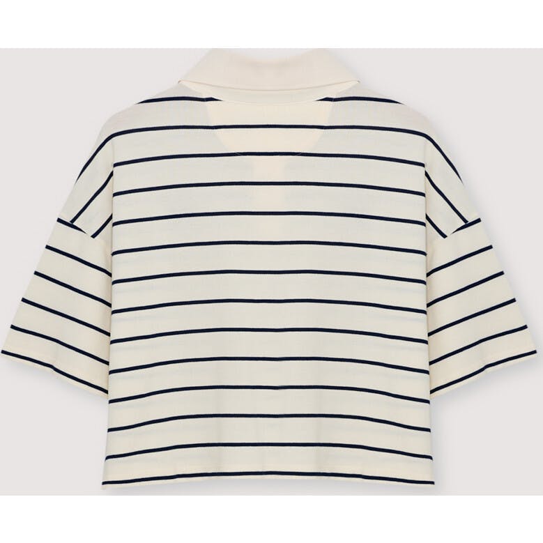 Acacia Woman Polo Ecru Stripes