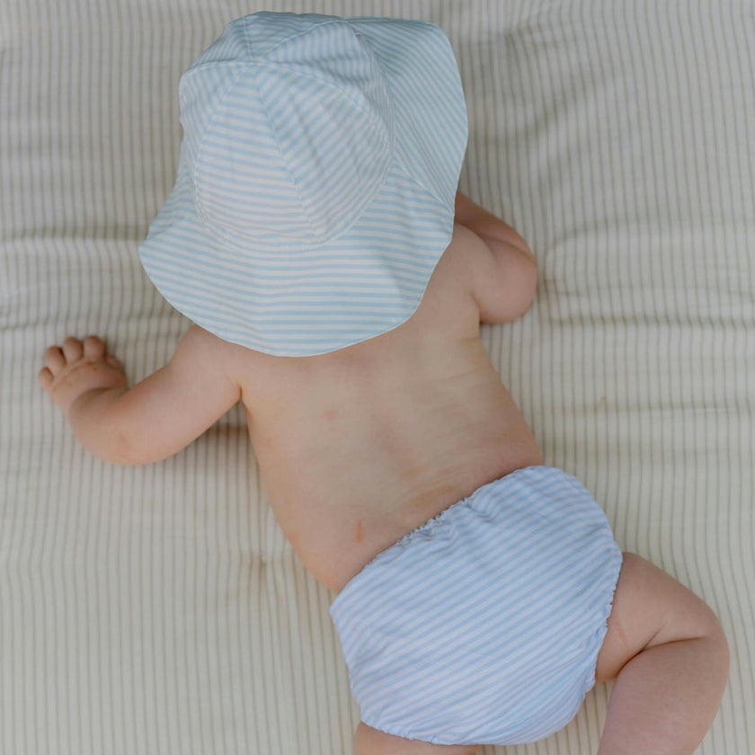 Powder Blue Stripe Diaper Bloomer Cover