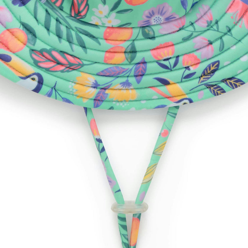 Frilly L/S Swimsuit and Hat Toucan Print