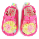 Pink Multicolor Strap Pom Sandals