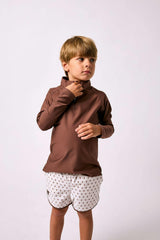 brown retro half-zip