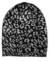 Leopard Print Wool Faux Fur Pom Pom Beanie