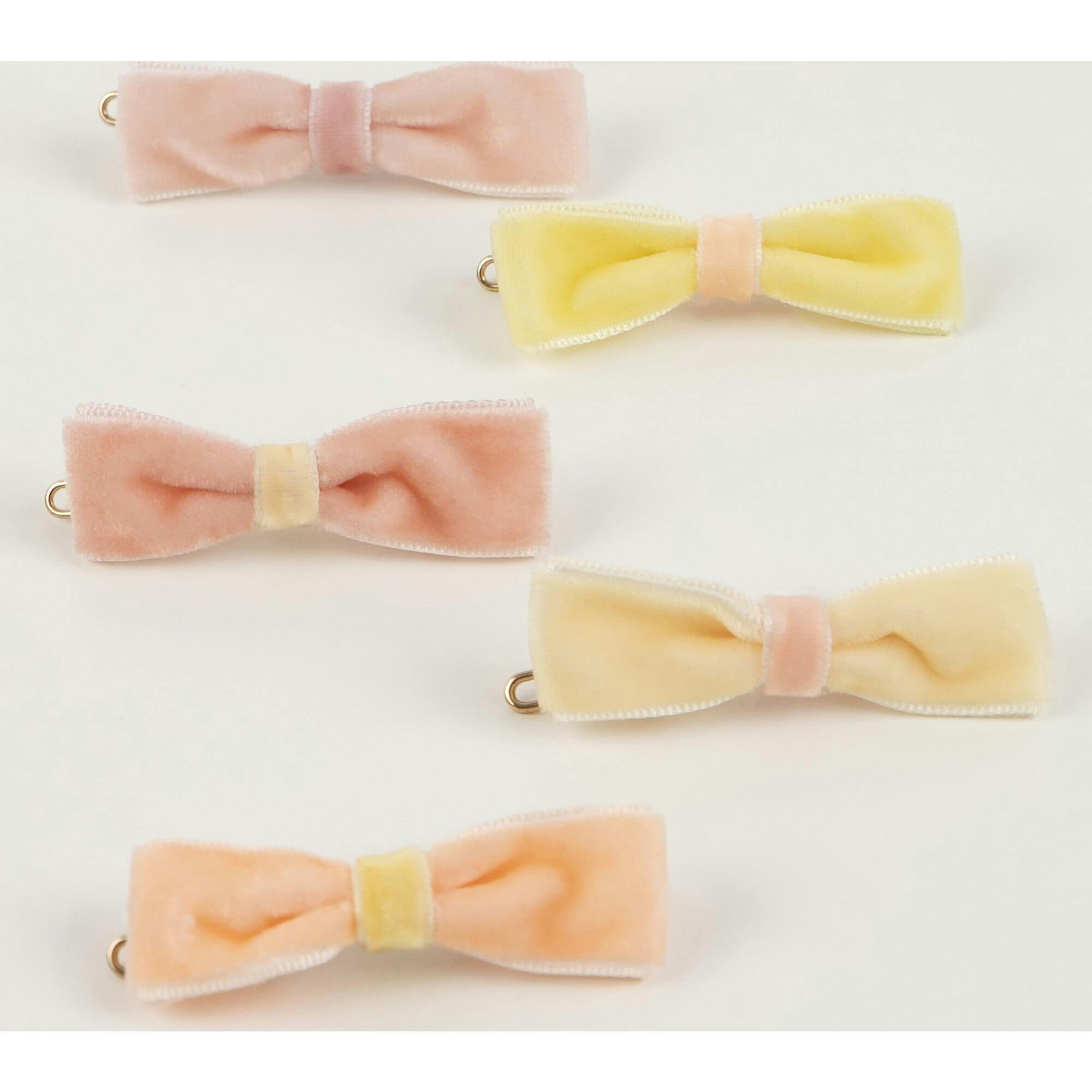 Pastel Velvet Mini Bow Clips