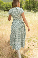Amber Dress in Sage Gingham
