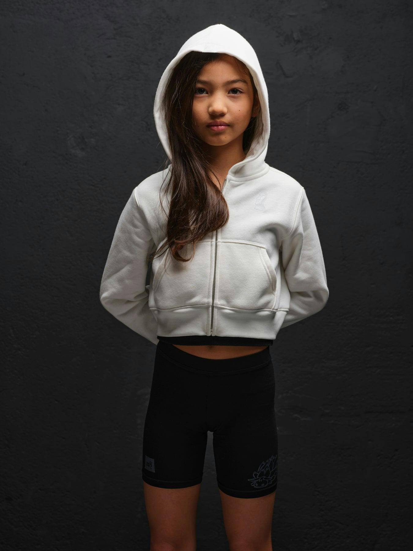 Moai Gift Box with Hidden Graphic Kids Cropped Zip-Up Hoodie, Book, and Activities