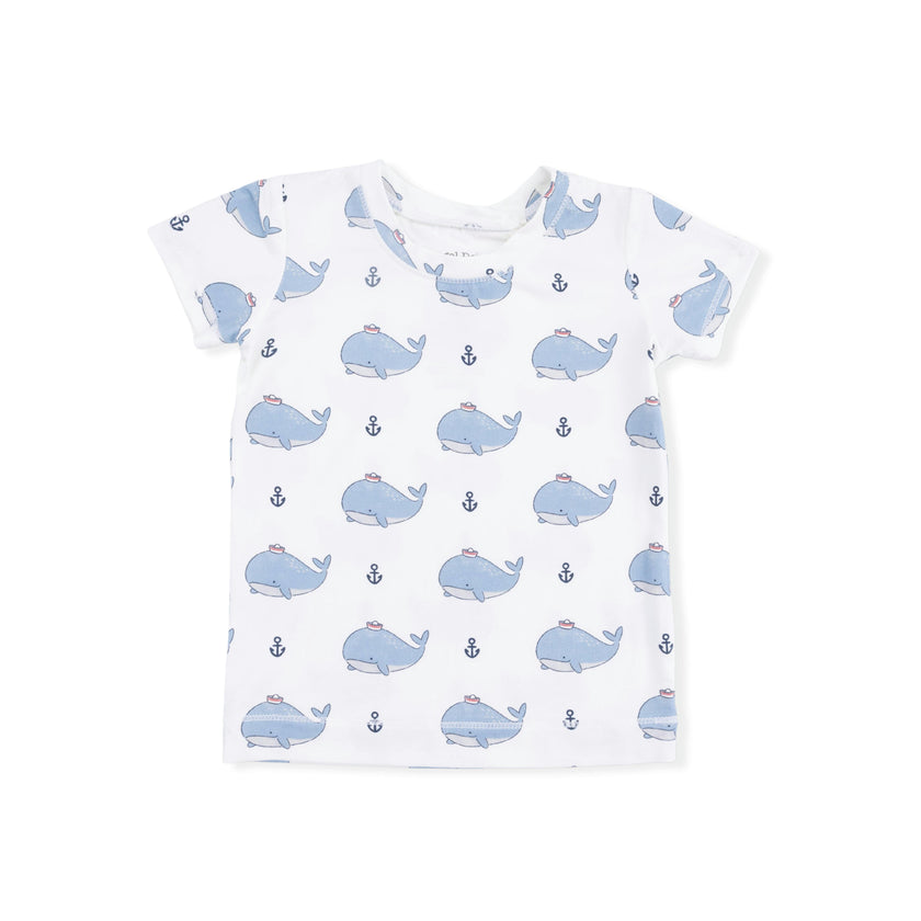 Bubbly Sailor Whales Blue - Loungewear Short Set
