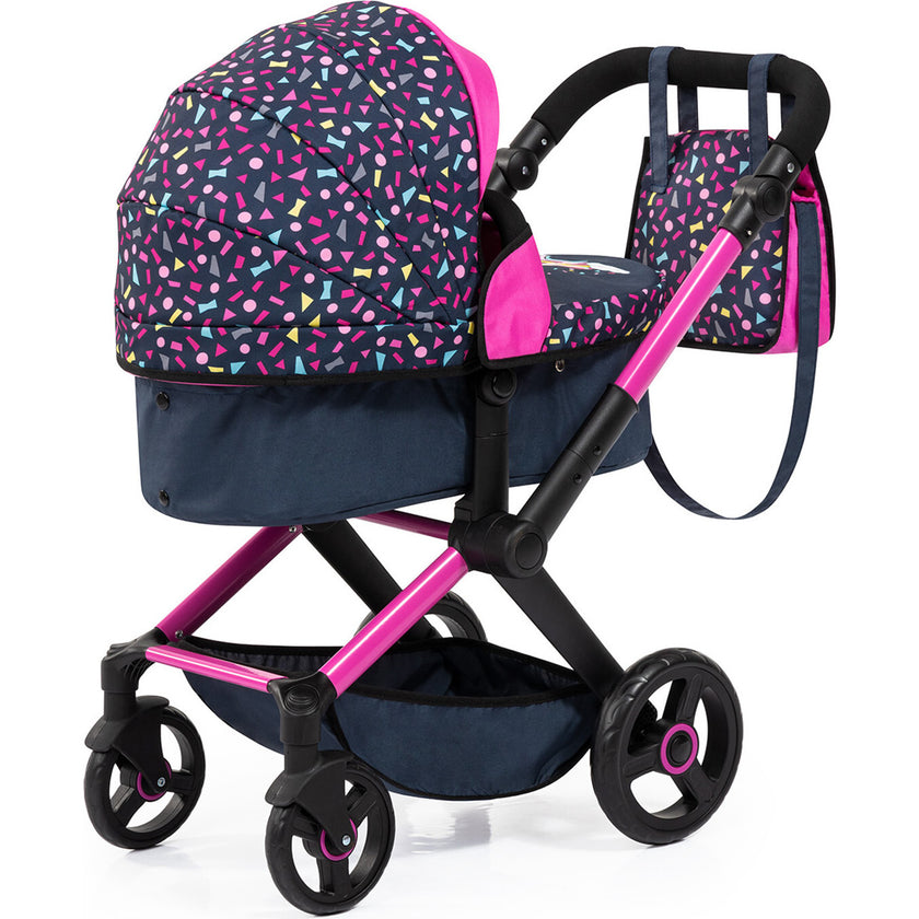 Bayer Design Dolls: Pram Xeo - Shapes Navy & Pink