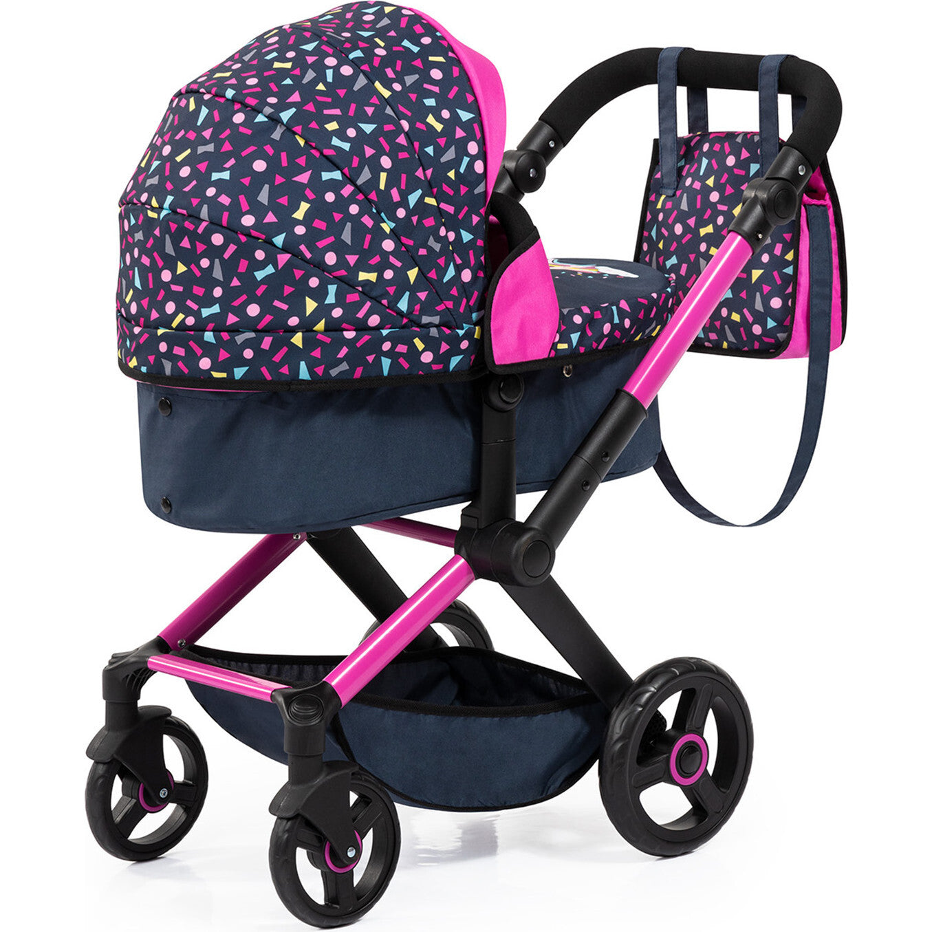 Bayer Design Dolls: Pram Xeo - Shapes Navy & Pink
