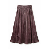 Midi Pleated Leather Skirt