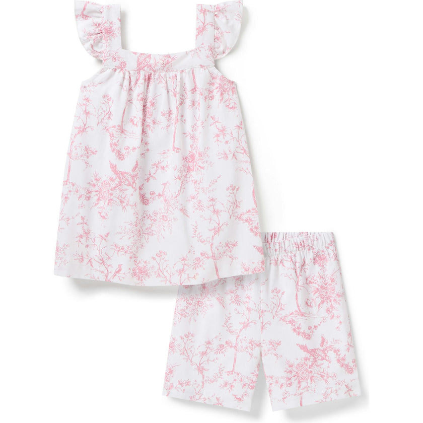 Girl's Twill Clara Short Set in Pink Timeless Toile