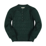 Organic Puff Sleeve Henley Sweater