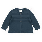 Navy Three Button Cardigan Sweater