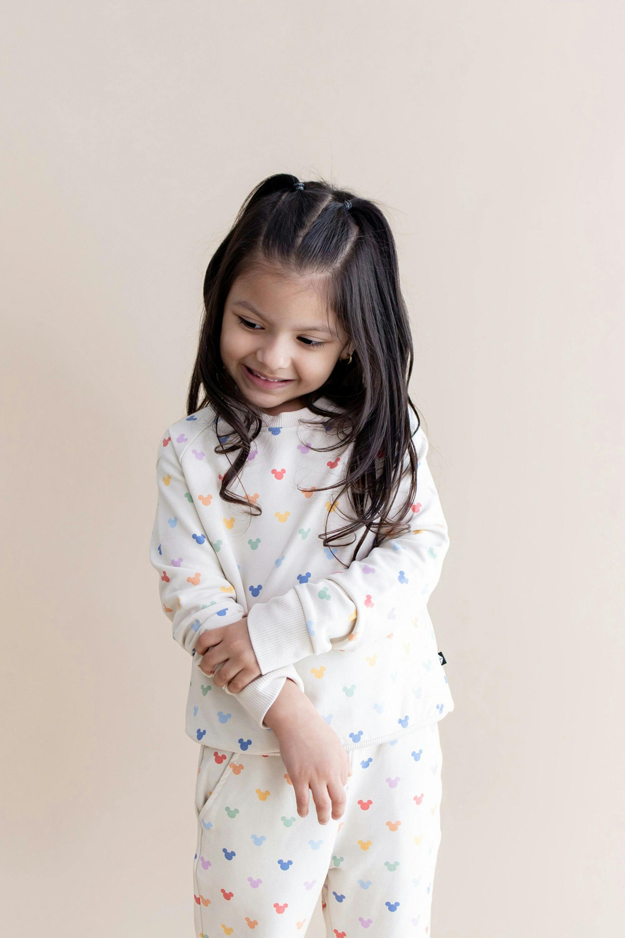 Long Sleeve Jogger Set in Pastel Mickey Mouse