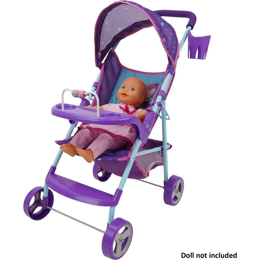 509 Mermaid Baby Doll Stroller - Purple & Teal