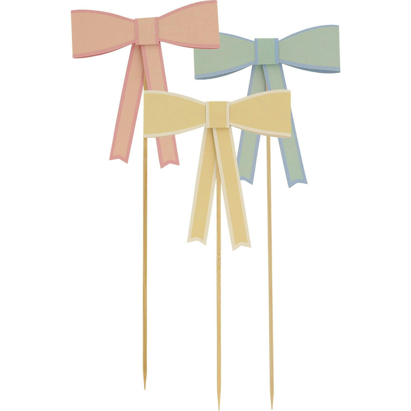 Pastel Bow Cake Toppers