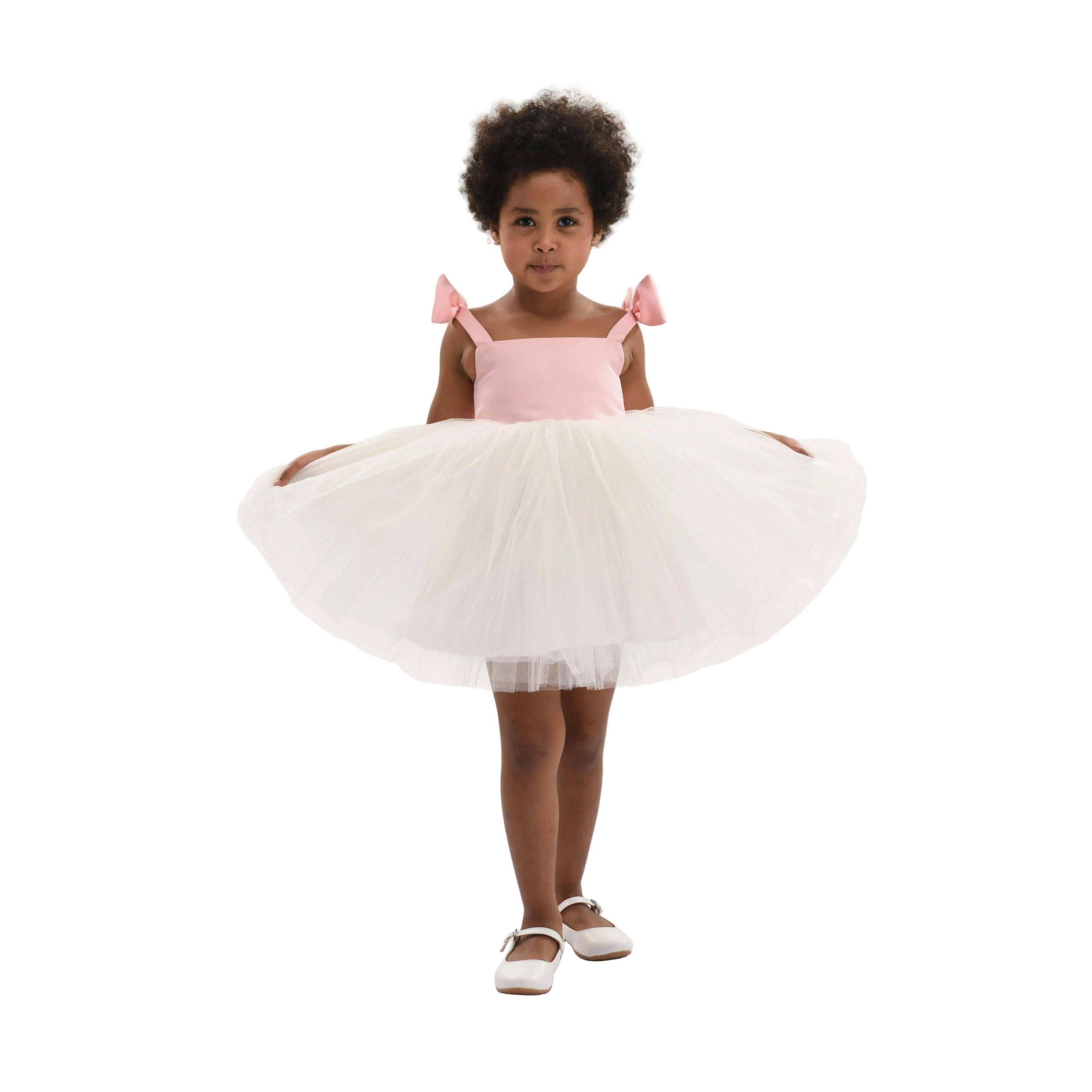 Light Pink Bodice Dress with White Tulle Skirt