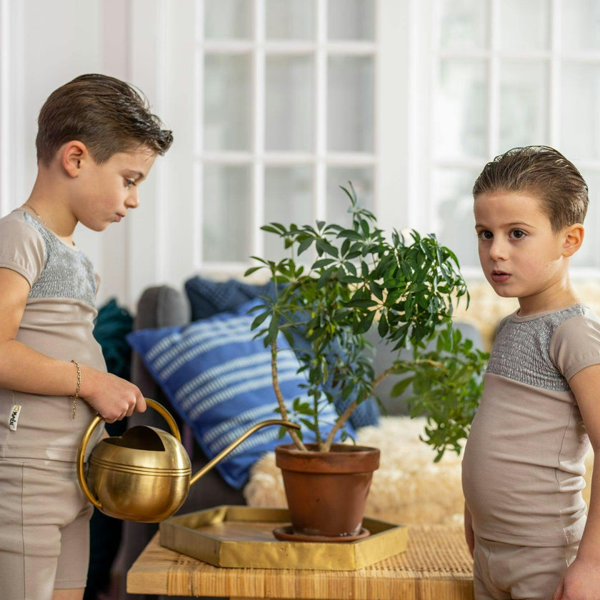 Boys Speckled Smocked Top & Short Set