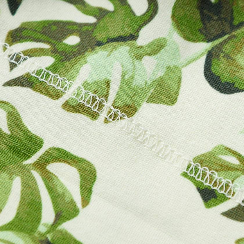 Island Leaf Cotton Stretch Newborn Gown & Hat Set