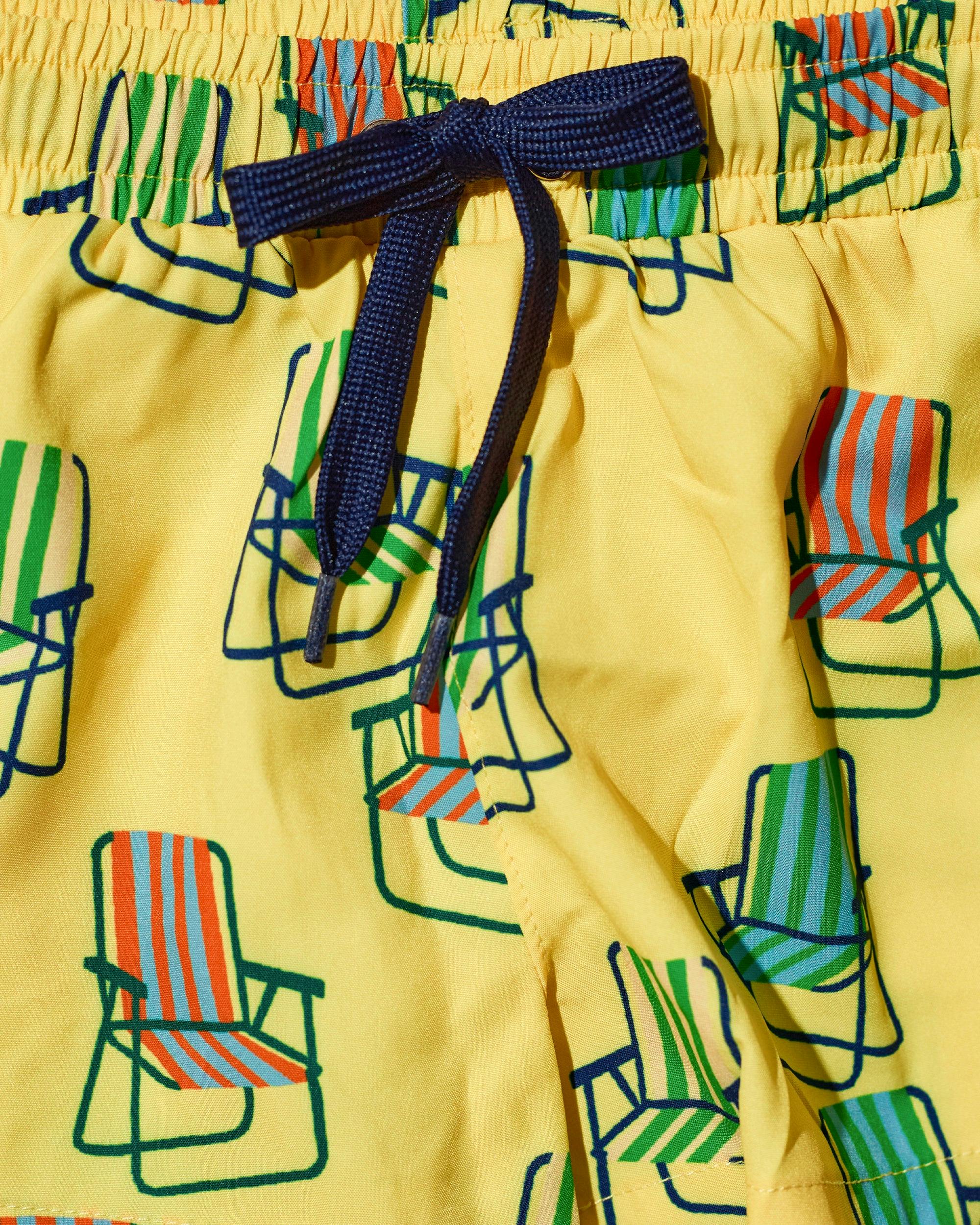 Retro Beach Chair Swim Trunks