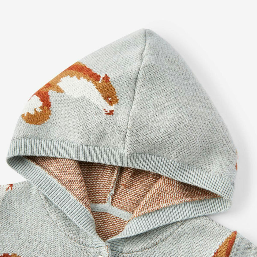 Knitted Birdseye Jacquard Hooded Jumpsuit