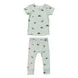 Boy's Short Sleeve Lounge Set in Dinosaur