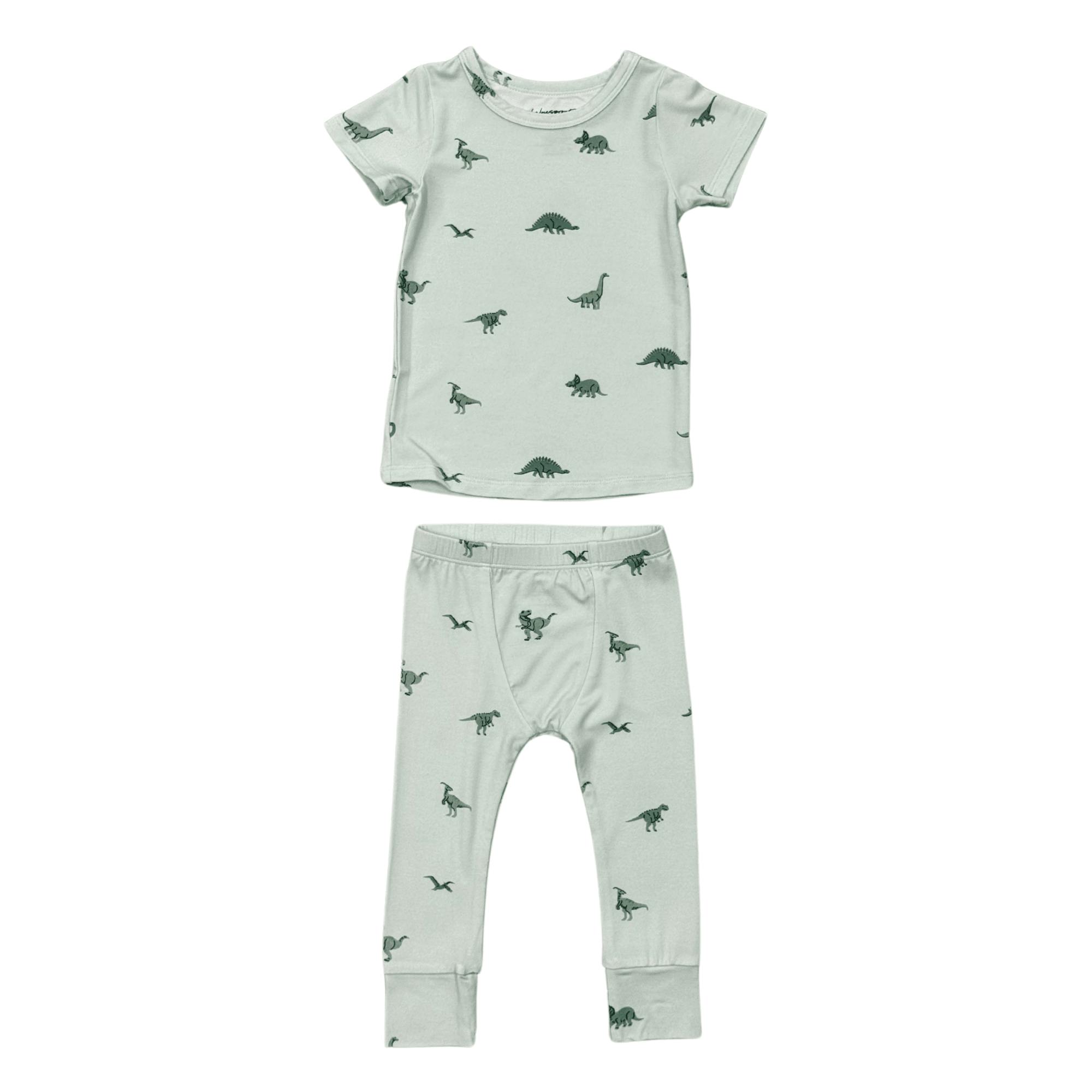 Boy's Short Sleeve Lounge Set in Dinosaur