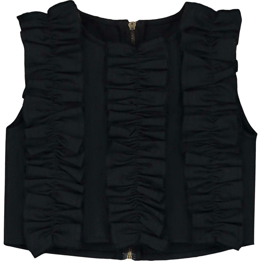 Denim Ruffle Top