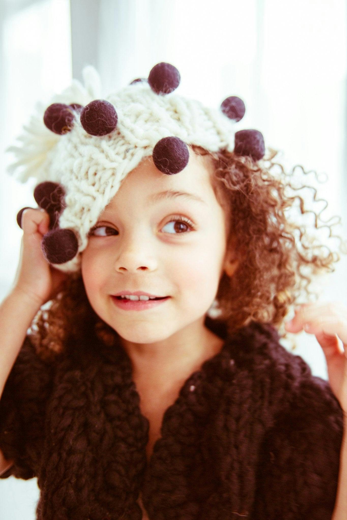 Hand-Knit Pom Hat