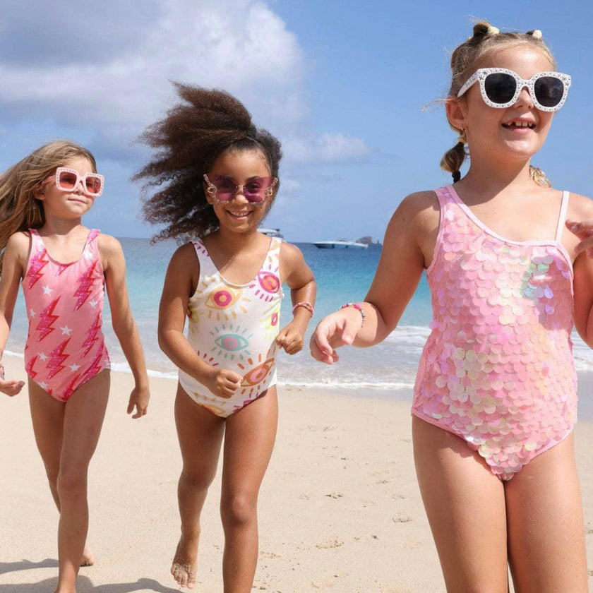 Shiny Sugar Flash Sleeveless One-Piece Swimsuit