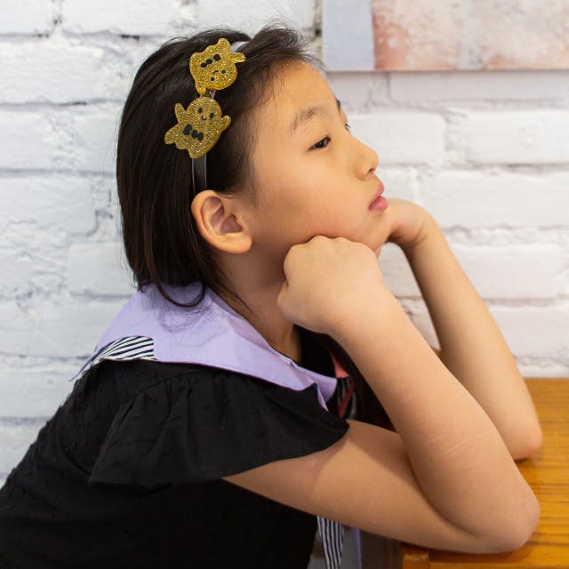 Ghosts Boo Glitter Gold Headband