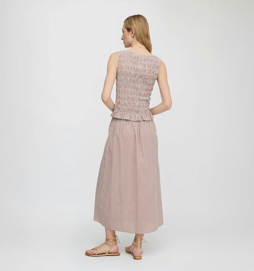 The Phoebe Nap Top - Cognac Gingham
