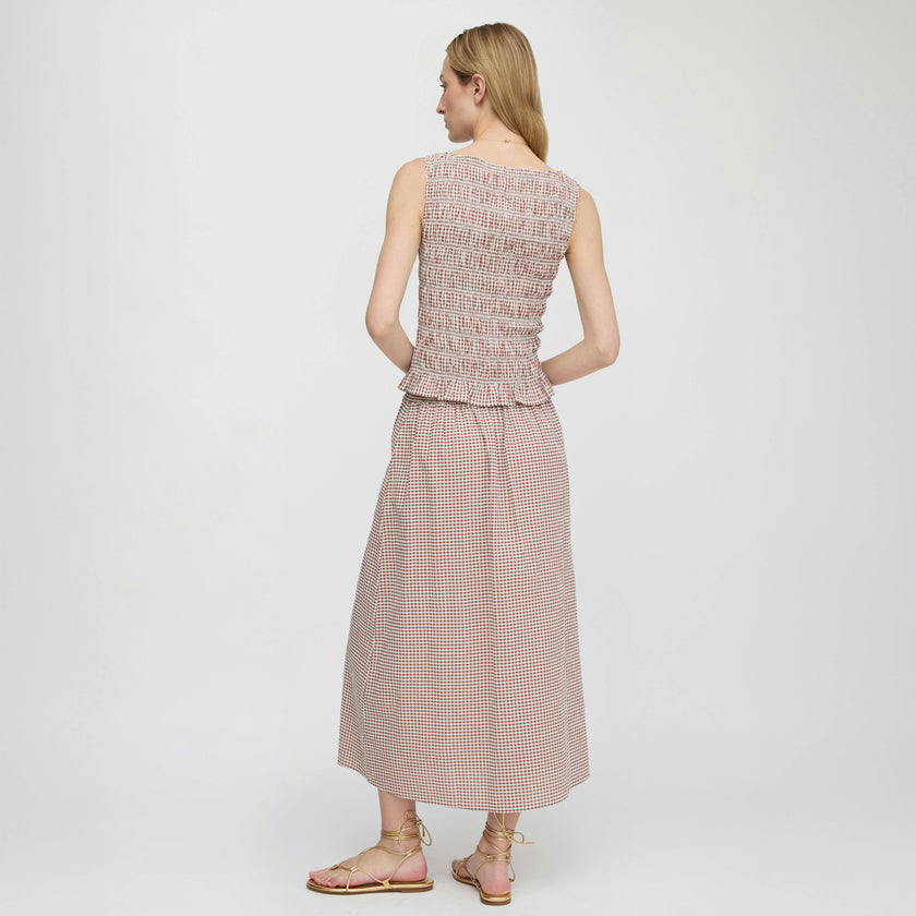 The Delphine Nap Skirt - Cognac Gingham