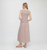 The Delphine Nap Skirt - Cognac Gingham