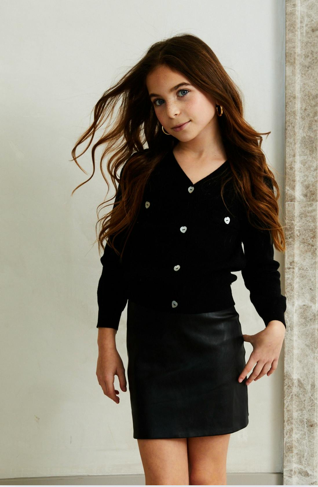 Sara Black Vegan Leather Mini