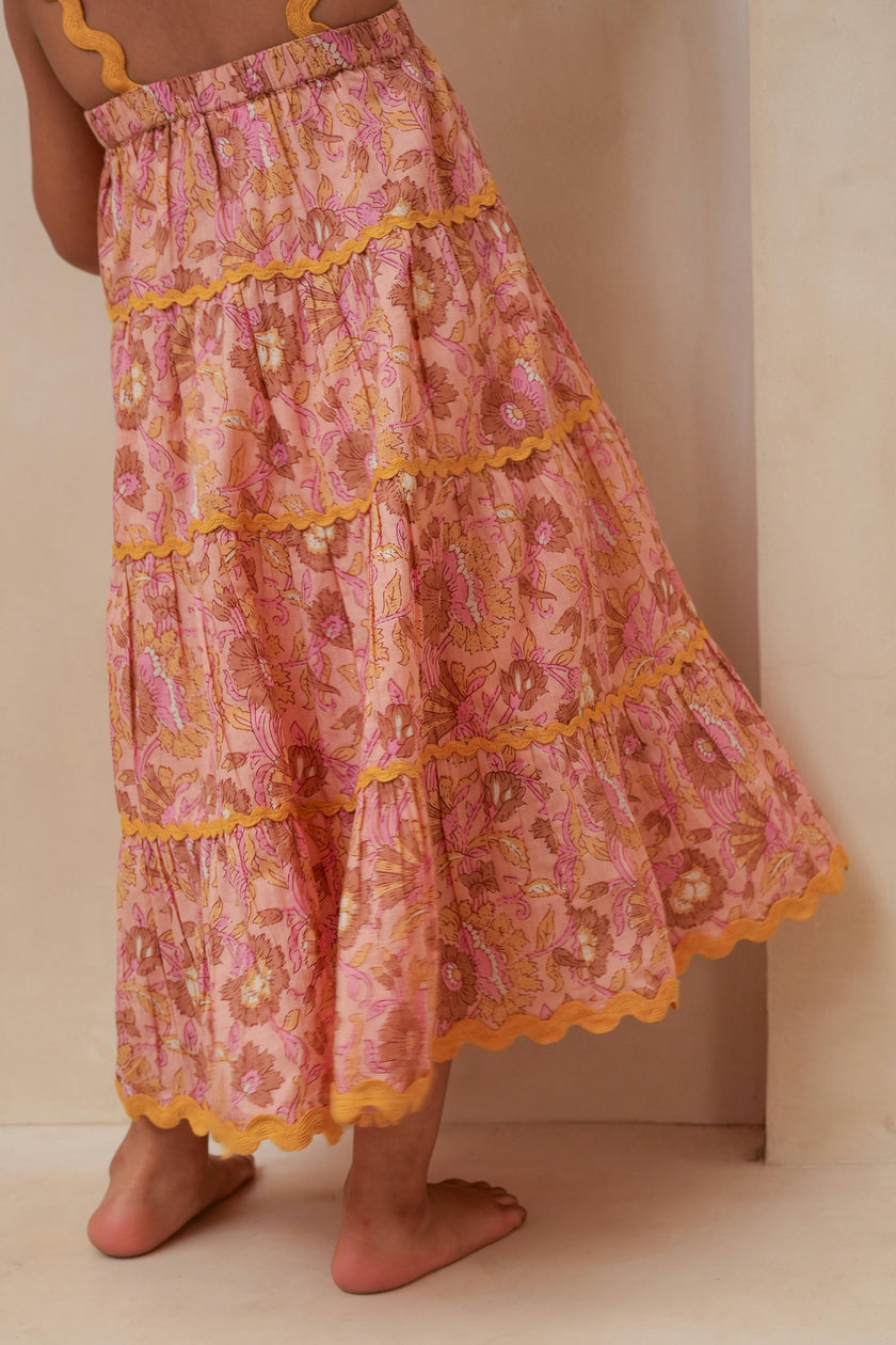 Samaira Tiered Dress Pastel Pink