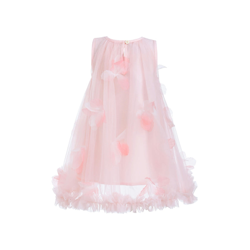 Pink Blooming Tulle Sleeveless Dress