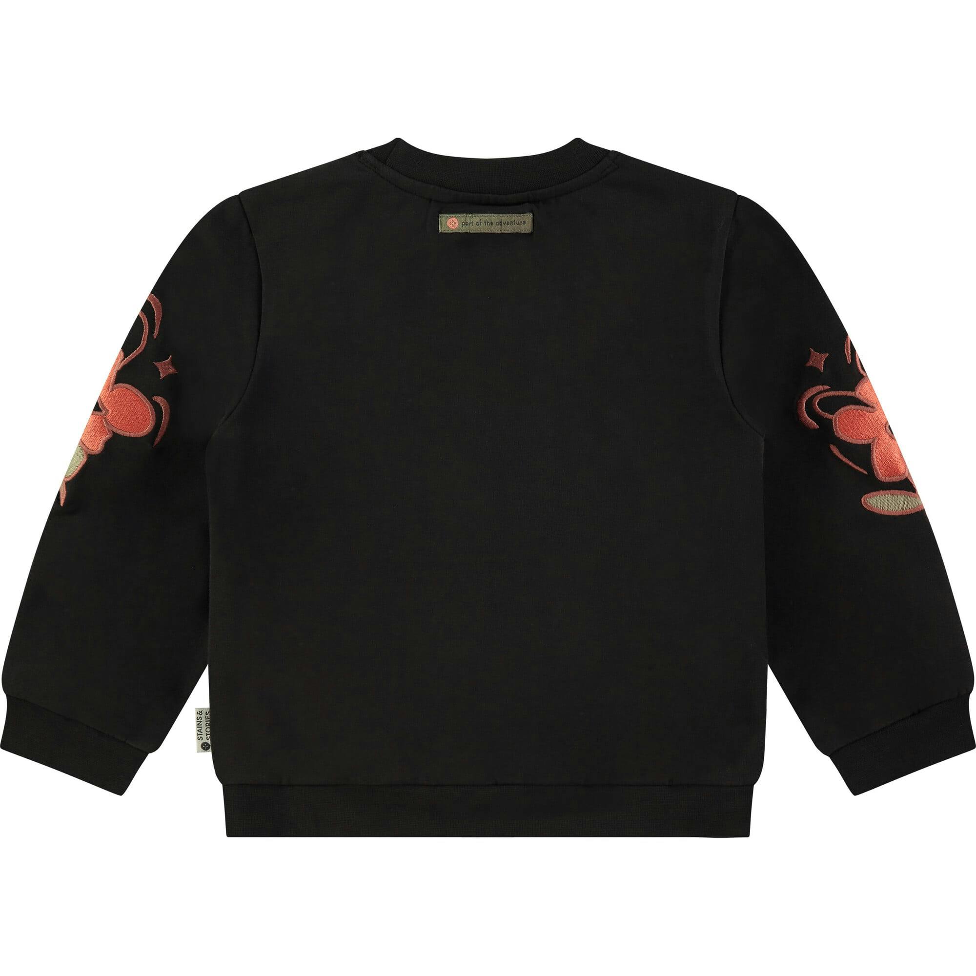 Printed Elbow Crew Neck Pullover Sweatshirt