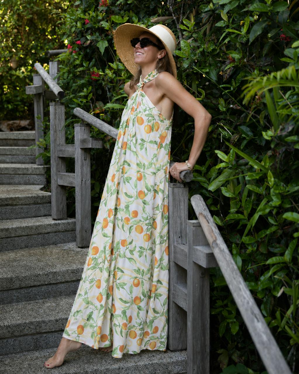 The Valencia - Women's Knotted Halter Maxi Dress