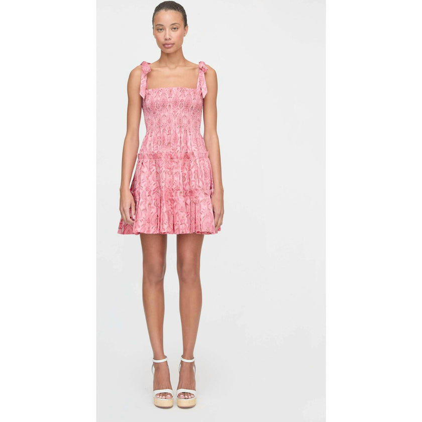 The Ribbon Charlotte Nap Dress - Pink Palm Ikat