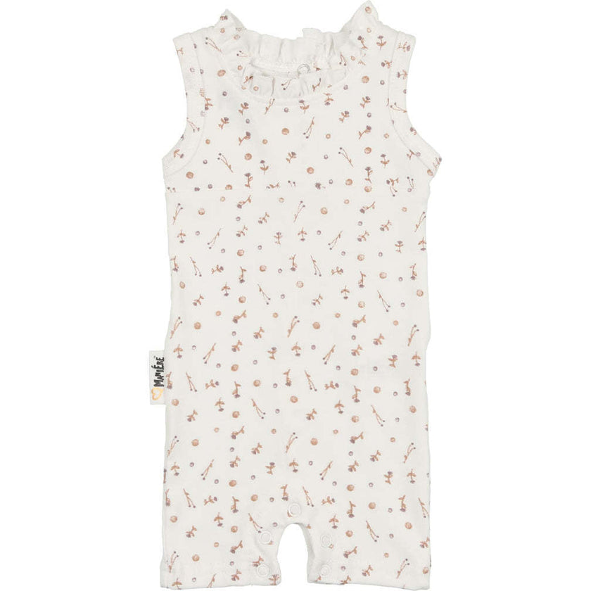 Berry Floral Romper, White/mauve