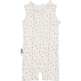 Berry Floral Romper, White/mauve
