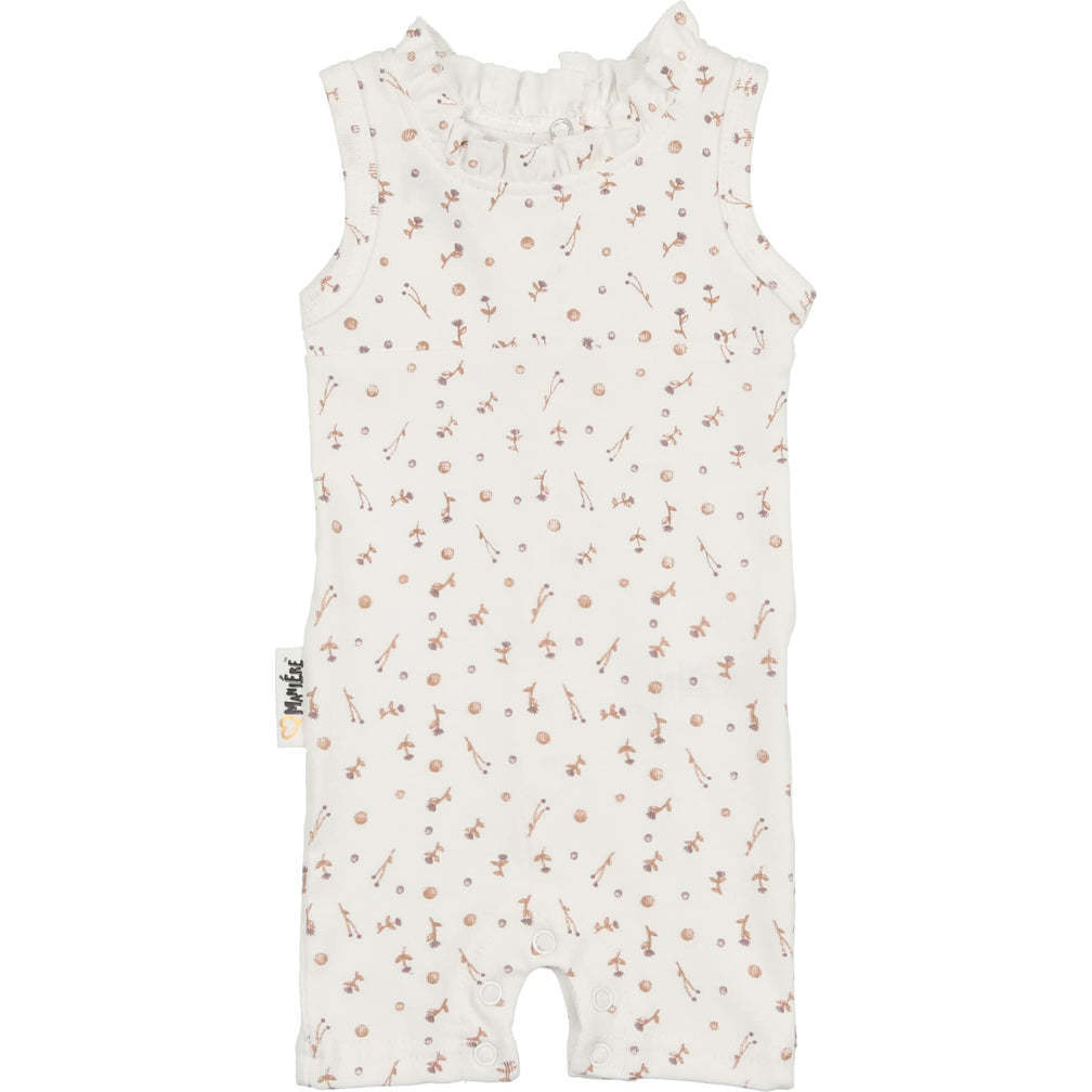 Berry Floral Romper, White/mauve