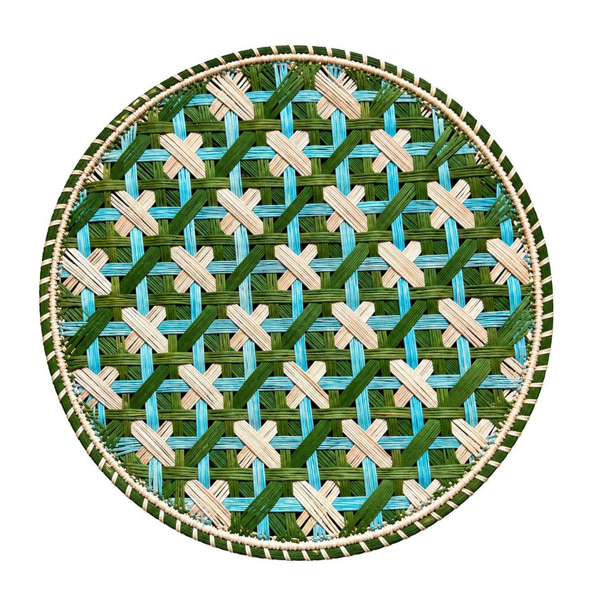 Set of 4 Handwoven Lido Verde Chargers
