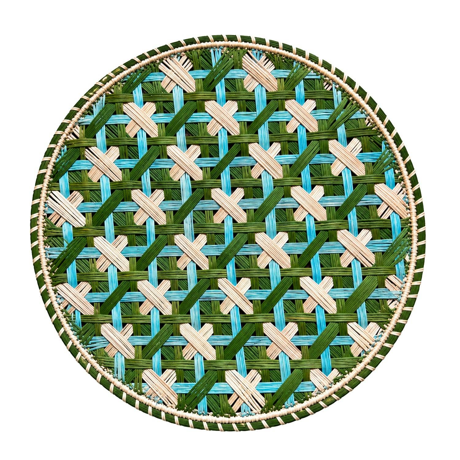 Set of 4 Handwoven Lido Verde Chargers