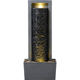 Teamson Home Framed Layered Rock Design Outdoor Water Fountain with Warm Glow Lighting