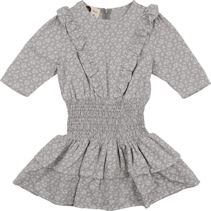 Textured Floral 3/4 Sleeve Peplum Dress