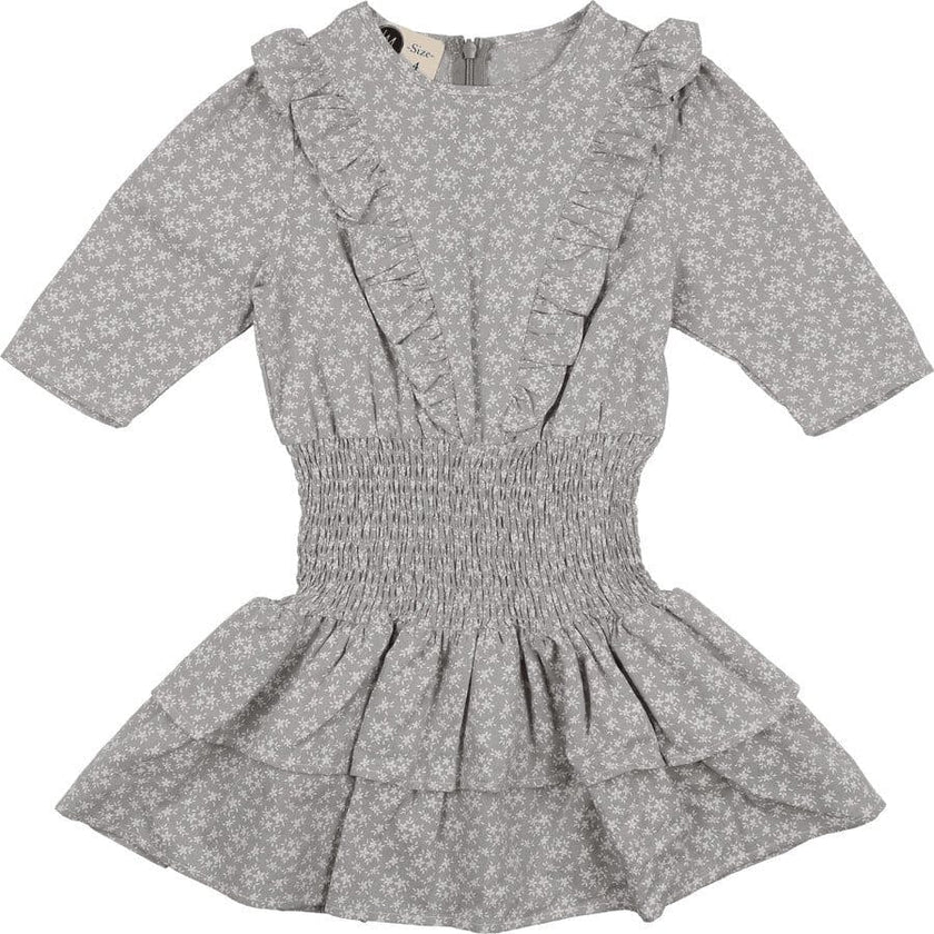 Textured Floral 3/4 Sleeve Peplum Dress